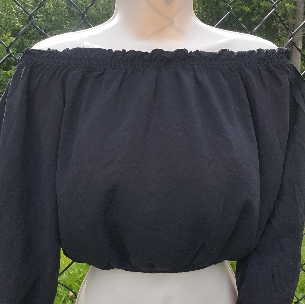 Brandy Melville Black Cropped Blouse